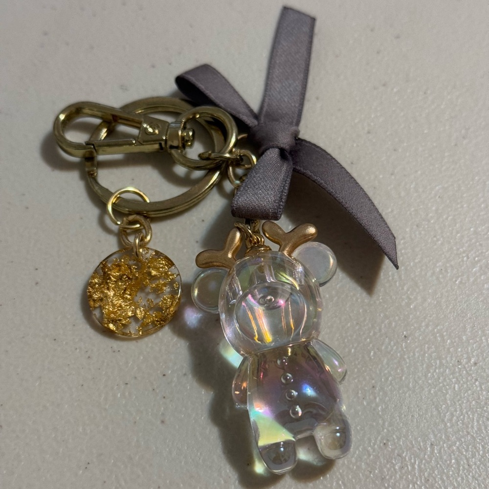 Teddy Bear Clear Keychain